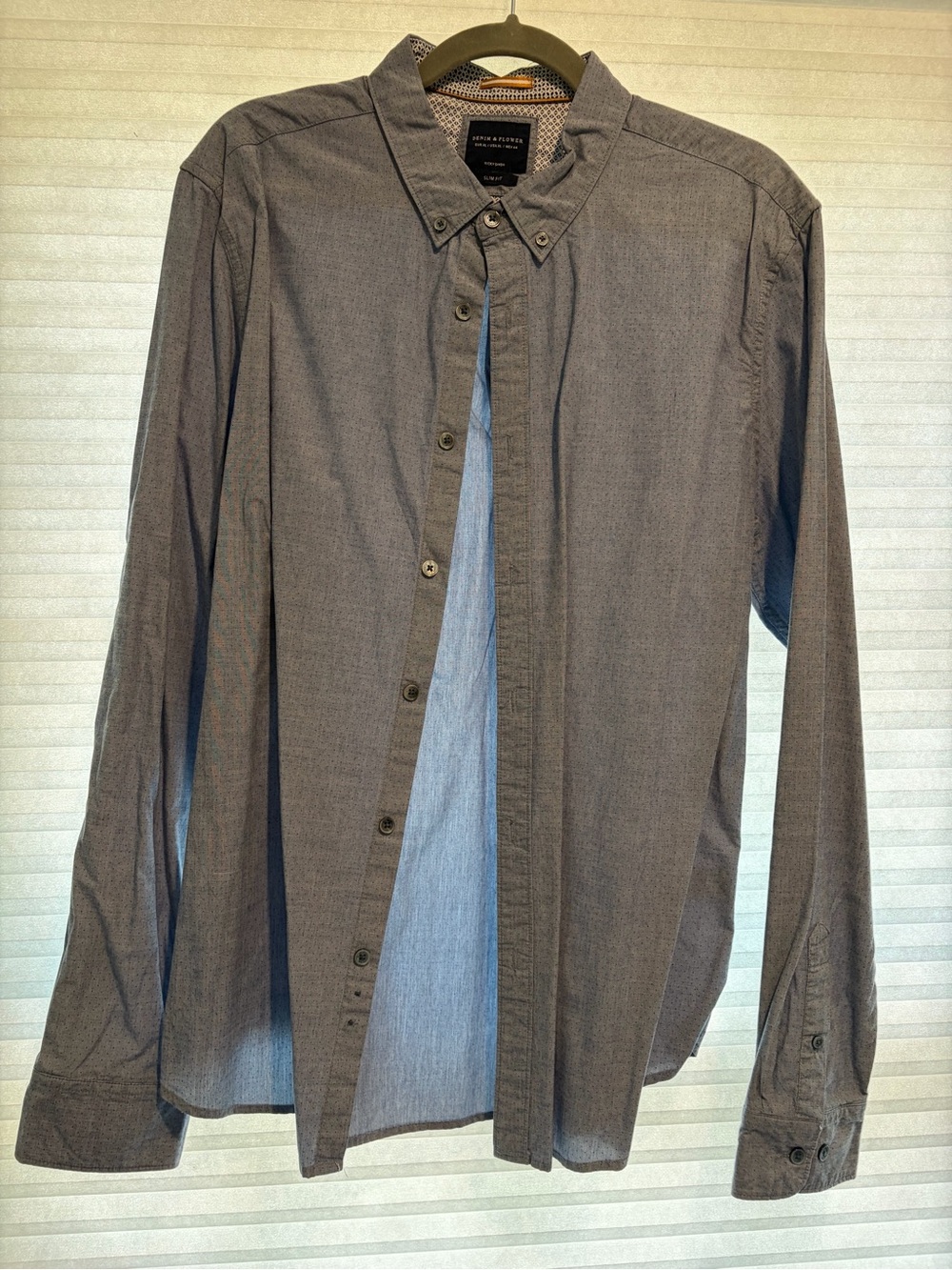 Denim Flowers Long sleeve button down